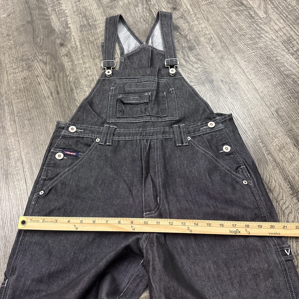 Vintage Y2K Vibes Jeans Shiny Metallic Overalls - Picture 4 of 8